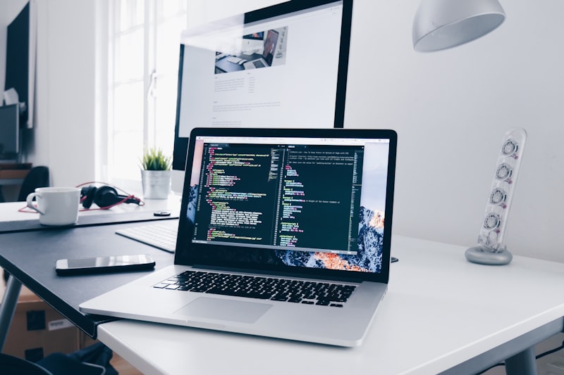 Web design on laptop